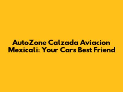 AutoZone Calzada Aviacion Mexicali: Your Car's Best Friend