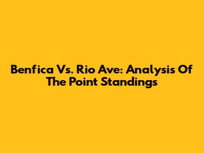 Benfica Vs. Rio Ave: Analysis Of The Point Standings