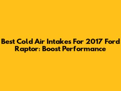 Best Cold Air Intakes For 2017 Ford Raptor: Boost Performance