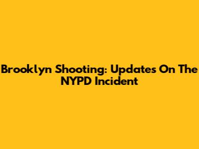 Brooklyn Shooting: Updates On The NYPD Incident