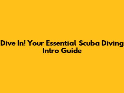 Dive In! Your Essential Scuba Diving Intro Guide
