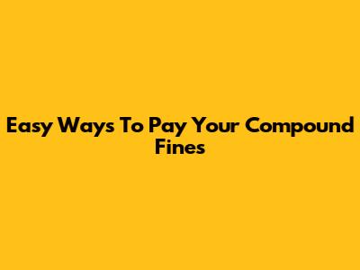 Easy Ways To Pay Your Compound Fines