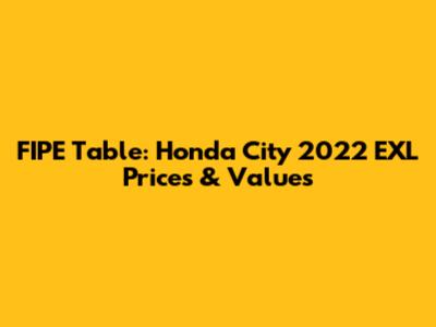 FIPE Table: Honda City 2022 EXL Prices & Values
