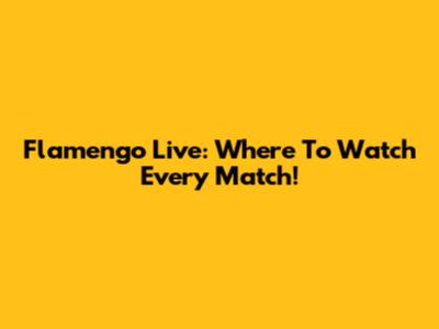 Flamengo Live: Where To Watch Every Match!