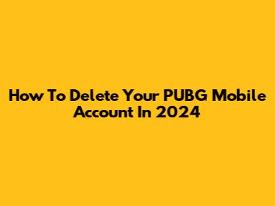 How To Delete Your PUBG Mobile Account In 2024