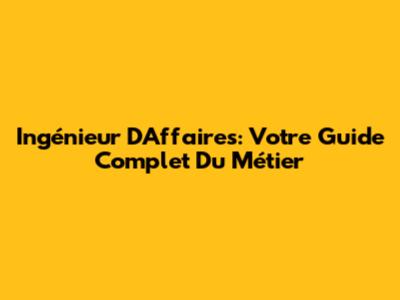 Ingénieur D'Affaires: Votre Guide Complet Du Métier