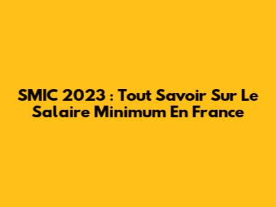 SMIC 2023 : Tout Savoir Sur Le Salaire Minimum En France