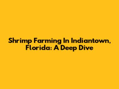 Shrimp Farming In Indiantown, Florida: A Deep Dive