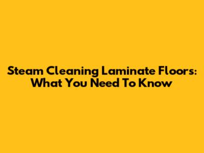 Steam Cleaning Laminate Floors: What You Need To Know
