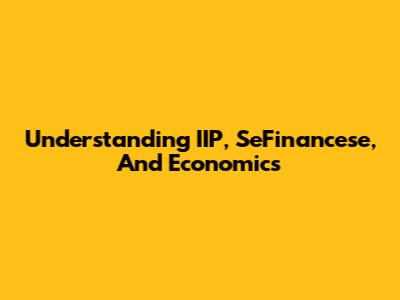 Understanding IIP, SeFinancese, And Economics