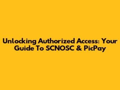 Unlocking Authorized Access: Your Guide To SCNOSC & PicPay